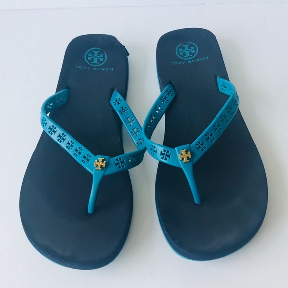 Tory Burch Blue flip flops size 7 - Picture 6 of 8